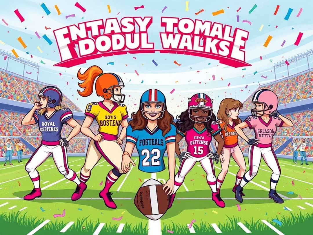 Female fantasy football name generator illustration