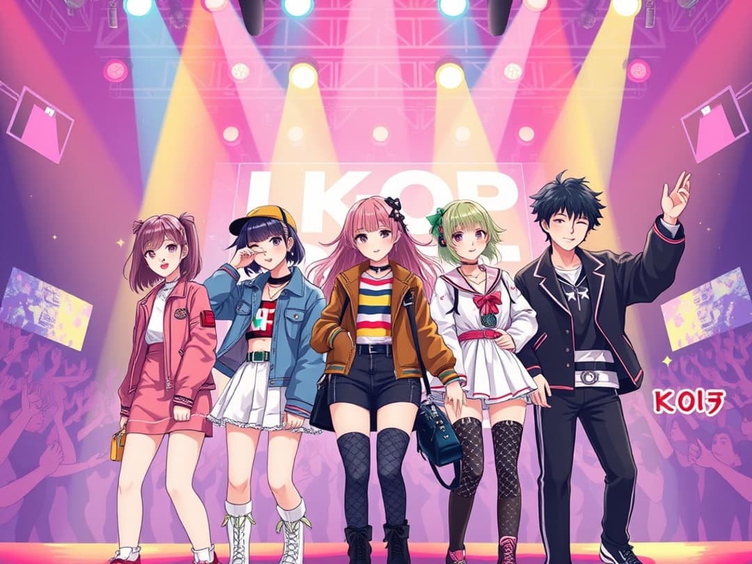 kpop group illustration