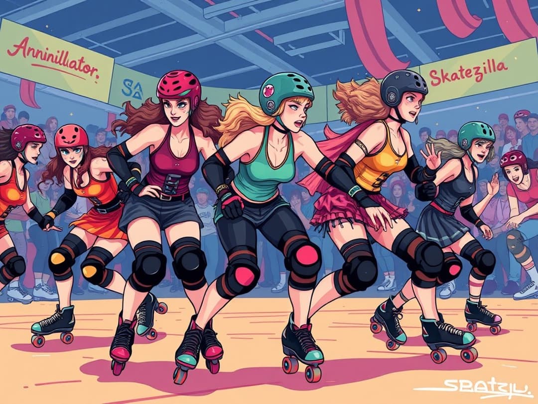 roller derby illustration