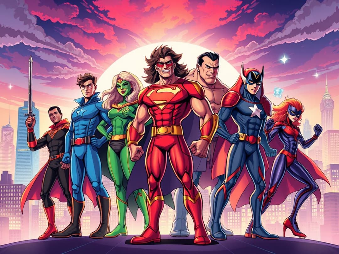 superhero team illustration