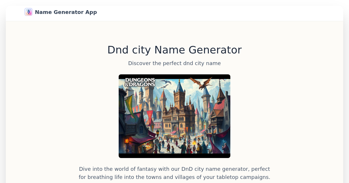 Dnd city name generator