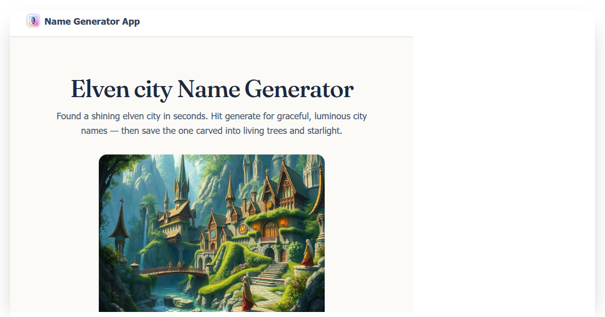 Elven city name generator