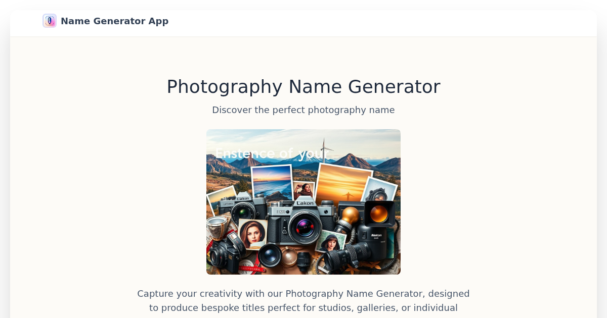 photography-name-generator